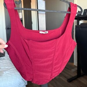 Fashion Nova Burgundy corset style top